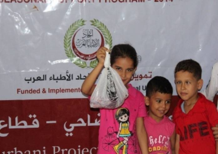  اتحاد الاطباء العرب يختتم مشروع مقاومة الجوع وسوء التغذية (أضاحى 2014)   ويحذر من الكارثة الصحية نتيجة لسوء التغذية في قطاع غزة